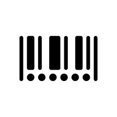 Barcode icon. Circles instead of numbers. Black on white background