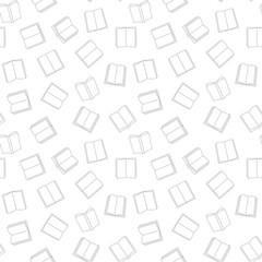 Book vector minimal seamless pattern in thin line style