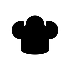 Simple chef hat icon. Kitchen logo. Black on white background