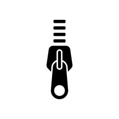Zipper tool icon, Close state. Black on white background