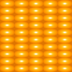 Pattern of food corn. Summer texture corn. Seamless pattern of corn fresh pulp full of yellow corn on the yellow orange background. Vector illustration