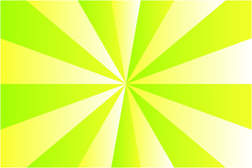Abstract sunburst pattern, light green and yellow ray colors. Vector illustration, EPS10. Geometric pattern. Use as background, backdrop, image montage, mock up template, etc. in graphic design.