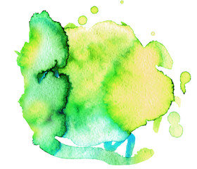 Colorful abstract watercolor texture stain with splashes and spatters. Modern creative watercolor background for trendy design.