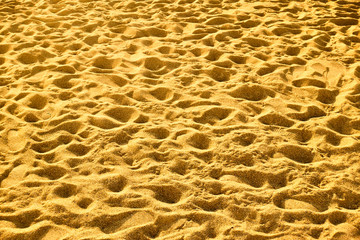 Sandy beach with footprints