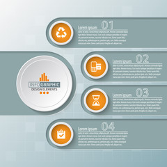 Abstract 3D Paper Infographics. Business template .Vector illustration