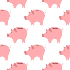 Piggy Bank Seamless Pattern. Can be used for wallpaper, pattern fills, web page background,  surface textures.