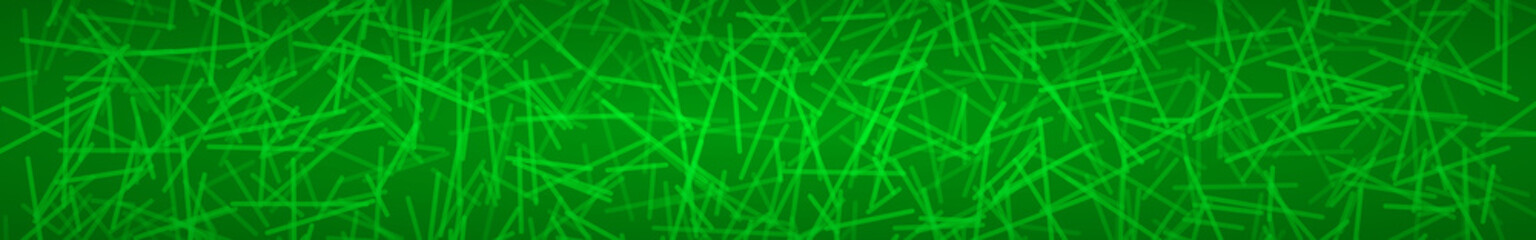 Abstract horizontal banner or background of intersecting lines in green colors.