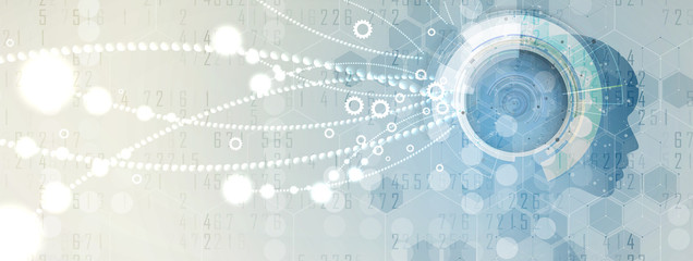 Obraz premium Artificial intelligence. Technology web background. Virtual concept