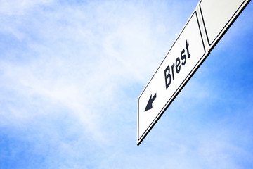 Signboard pointing towards Brest