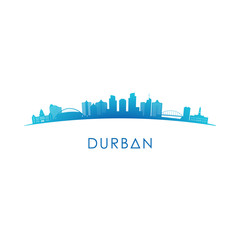 Durban skyline silhouette. Vector design colorful illustration.