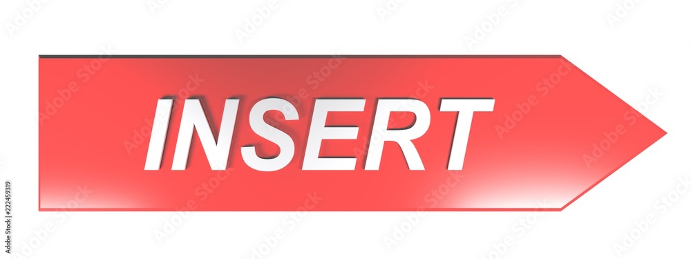 Poster insert on red arrow - 3d rendering