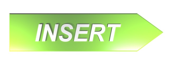 INSERT on green arrow - 3D rendering
