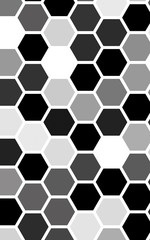 White honeycomb with a gradient color. Isometric geometry. 3D illustration