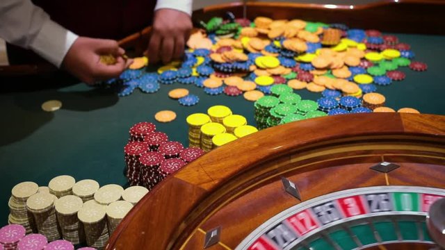 table game in a casino with the roulette