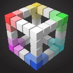 Obraz premium 3d style cubic frame design with cubes.