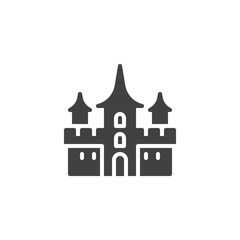 Dracula Castle vector icon. filled flat sign for mobile concept and web design. Halloween Castle simple solid icon. Symbol, logo illustration. Pixel perfect vector graphics