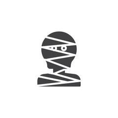 Halloween Mummy vector icon. filled flat sign for mobile concept and web design. simple solid icon. Symbol, logo illustration. Pixel perfect vector graphics