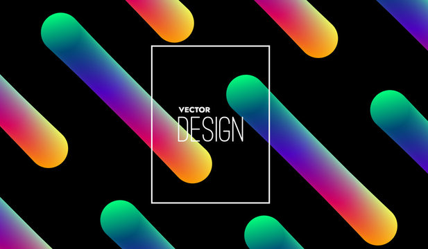 ￼ Abstract 3d multicolored neon shapes. Vector artistic illustration. Vibrant gradient objects. Liquid blended fluid color path. Creativity concept. Visual communication poster design