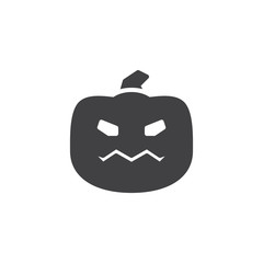 Halloween Pumpkin vector icon. filled flat sign for mobile concept and web design. pumpkin face simple solid icon. Symbol, logo illustration. Pixel perfect vector graphics