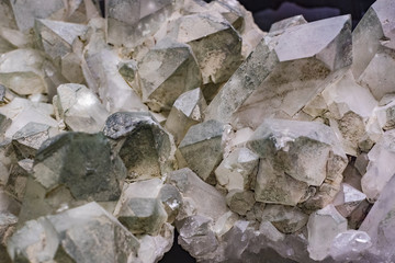 Background of the texture of the faces of the crystals is shot close-up.