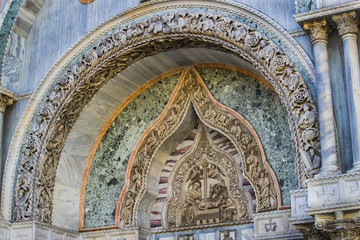 Interior details St. Mark's Basilica in Venice.