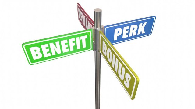 Reward Benefit Perk Bonus 4 Way Signs Seamless Looping 3d Animation