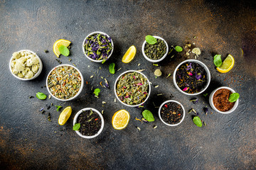 Assortment of various dry tea