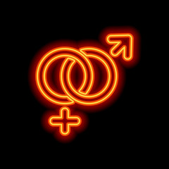 gender symbol. linear symbol. simple men and women icon. Orange