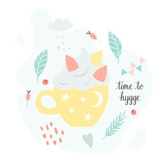 Hygge living concept Collage in scandinavian style