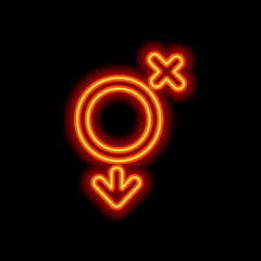 gender symbol. linear symbol. simple transgender icon. Orange ne