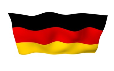 Flag of Germany. Wide format 3D illustration. State symbol of the Federal Republic of Germany. 3D rendering