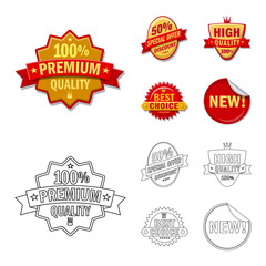 Isolated object of emblem and badge logo. Set of emblem and sticker stock symbol for web.