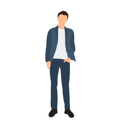 isolated, flat style man in jacket