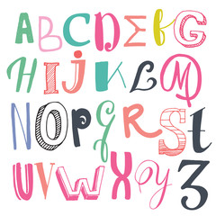 Vector hand drawn funky decorative font for your design. Brush ink inscription for photo overlays, typography greeting card or t-shirt print, flyer, poster design, home decor and for web.