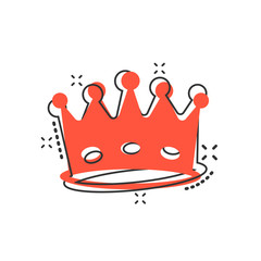 Vector cartoon crown diadem icon in comic style. Royalty crown illustration pictogram. King, princess royalty business splash effect concept.