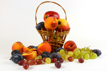 Still life with fruit on a light background