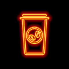 Coffee cup, coffee to go. Simple linear icon, thin outline. Oran