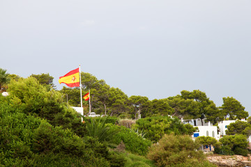 Spanish flags blowing in the wind