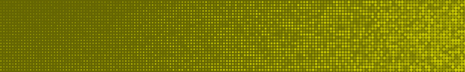 Abstract halftone gradient horizontal banner in randomly shades of yellow colors