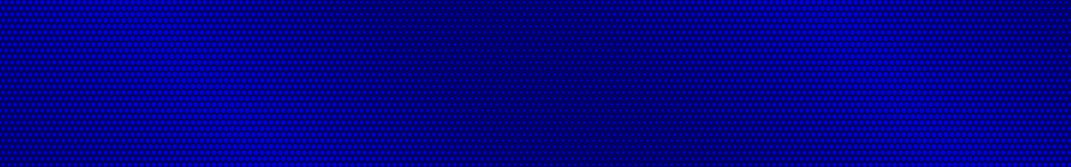 Abstract halftone gradient horizontal banner in blue colors