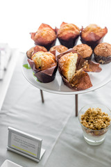 Assortment of Muffins on a Breakfast Buffet