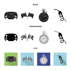 Isolated object of car and rally sign. Collection of car and race stock symbol for web.