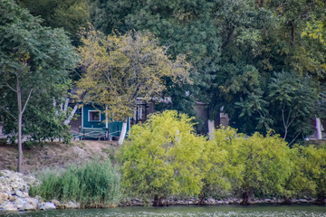 Dacha official on the shore of Lake Abrau. House on the shore of the lake