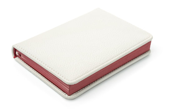 White leather notebook
