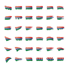 Gambia flag, vector illustration on a white background