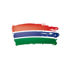 Gambia flag, vector illustration on a white background