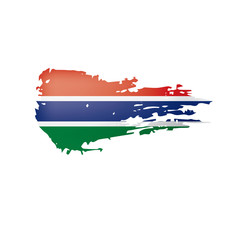 Gambia flag, vector illustration on a white background