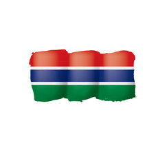 Gambia flag, vector illustration on a white background