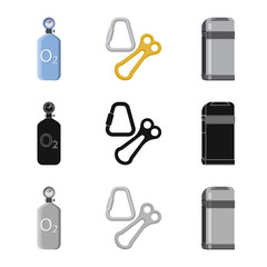 Vector design of mountaineering and peak logo. Collection of mountaineering and camp stock symbol for web.