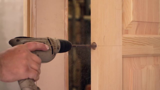 Drilling hole for a lock